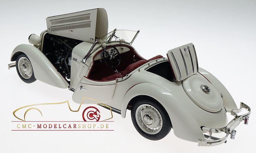 Audi Front 225 Roadster, 1935, white, anniversary "100 years Audi" in special box M-075 фото